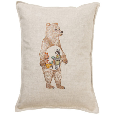 Hungry bear pillow Coral and Tusk