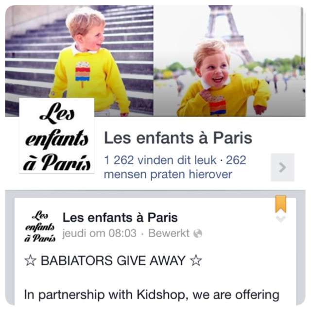 Facebook account Les enfants a Paris