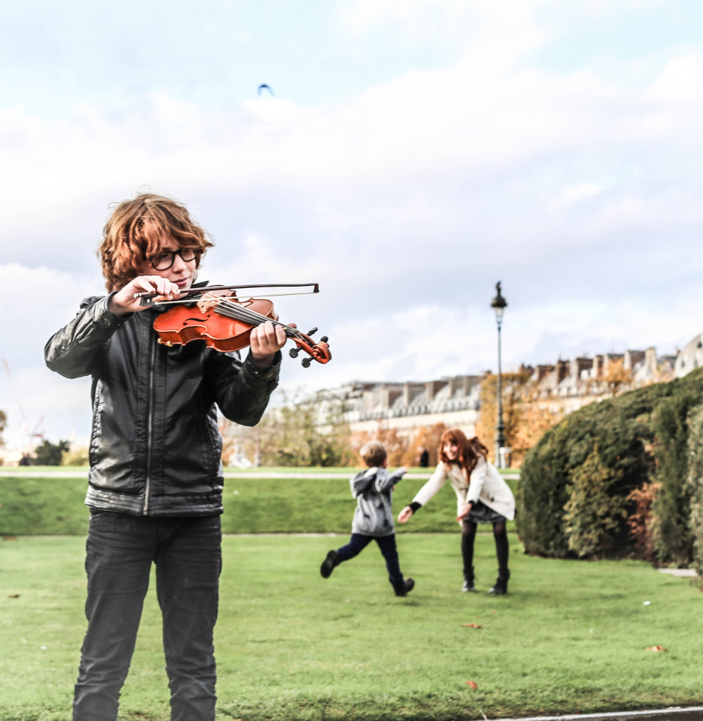 Playing the violin