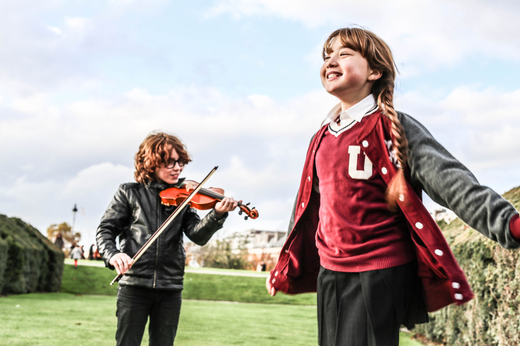 Playing the violin