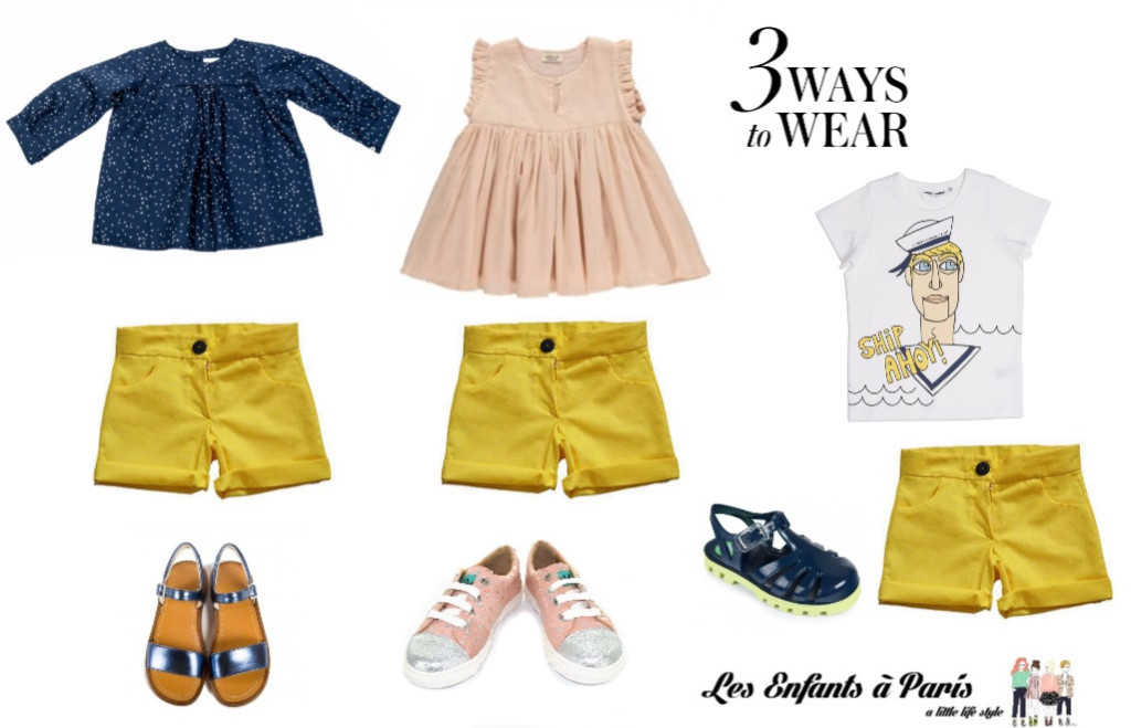 3 ways to wear yellow shorts