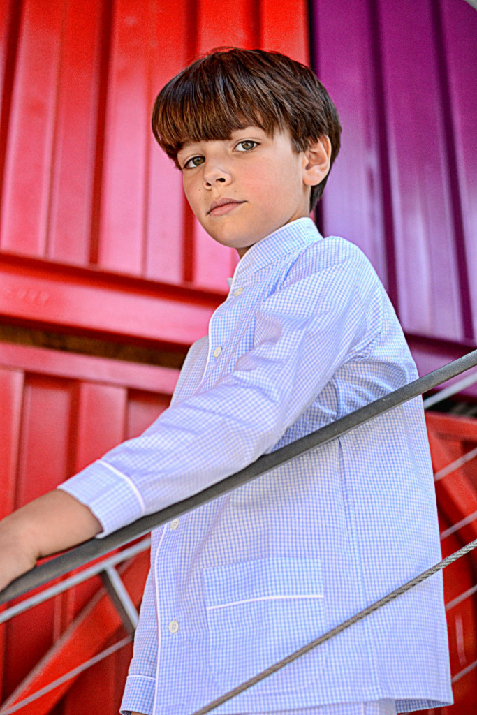 Vichy blue boy pyjamas
