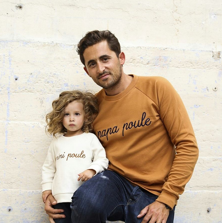 sweat-shirt-homme-message-papa-poule-moutarde-emoi