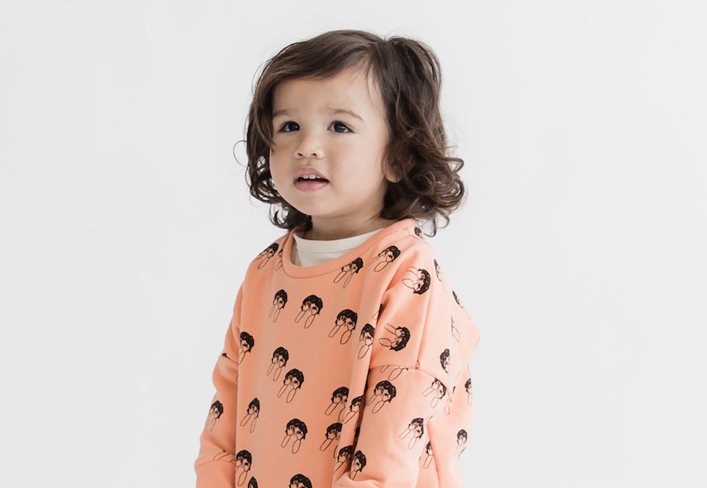 Kid-Kind-AW16-Bashful-Print-Oversized-Sweatshirt-Orange-Crush